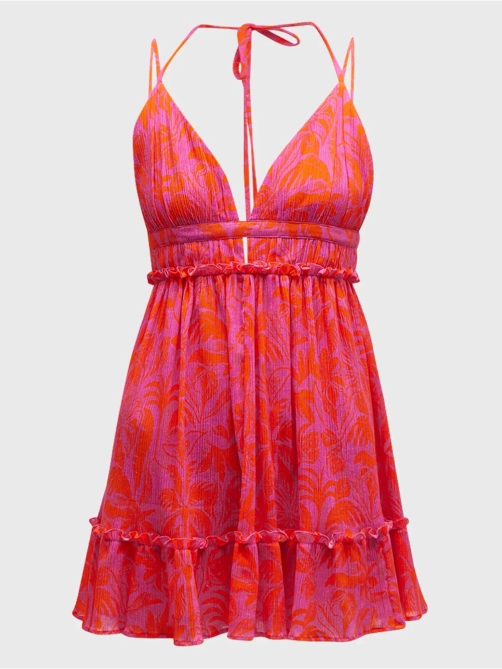 PQ Swim Pink and Orange Halter Swim Coverup Dress